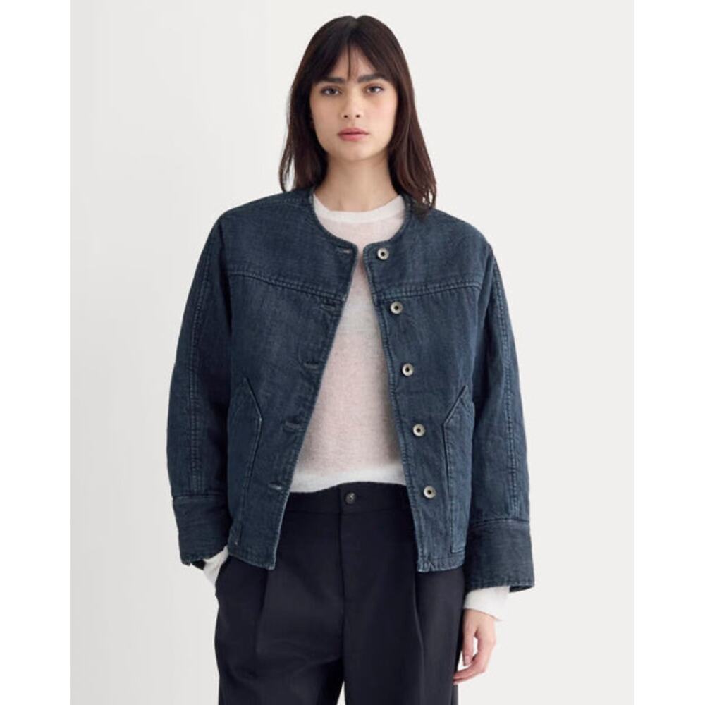 Everlane Denim Quilted Barrel Jacket Size Small Preppy Boho Classic - Picture 6 of 6